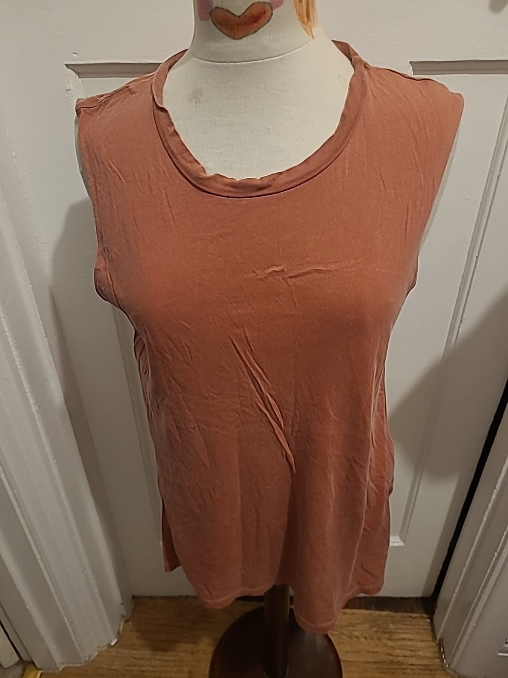 Mens Truly Madly Deeply Size Large Burnt Orange Vest Top(Bobbling)