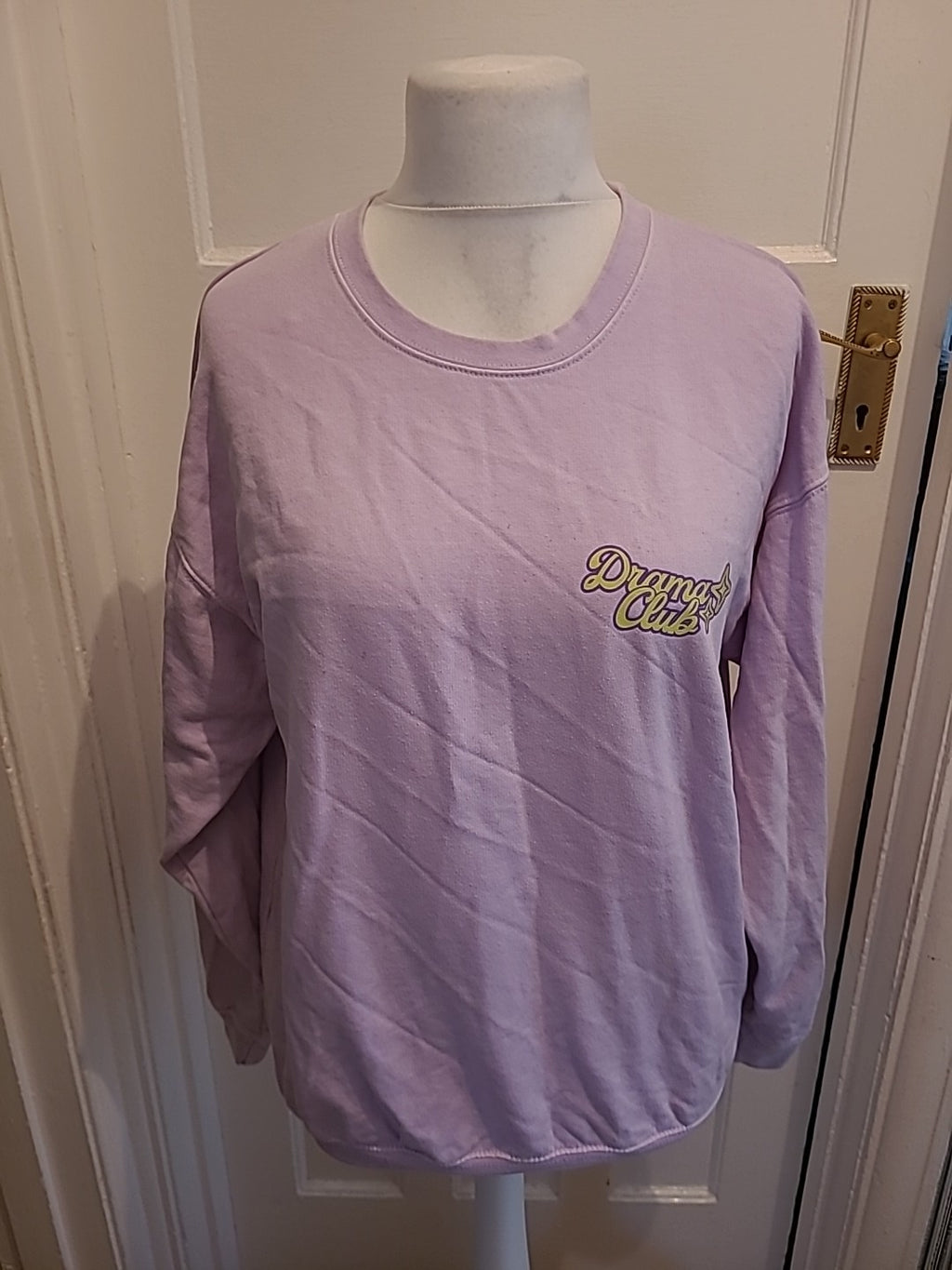 Ladies Skinny Dip Size Small Lilac Printed Pullover Jumper