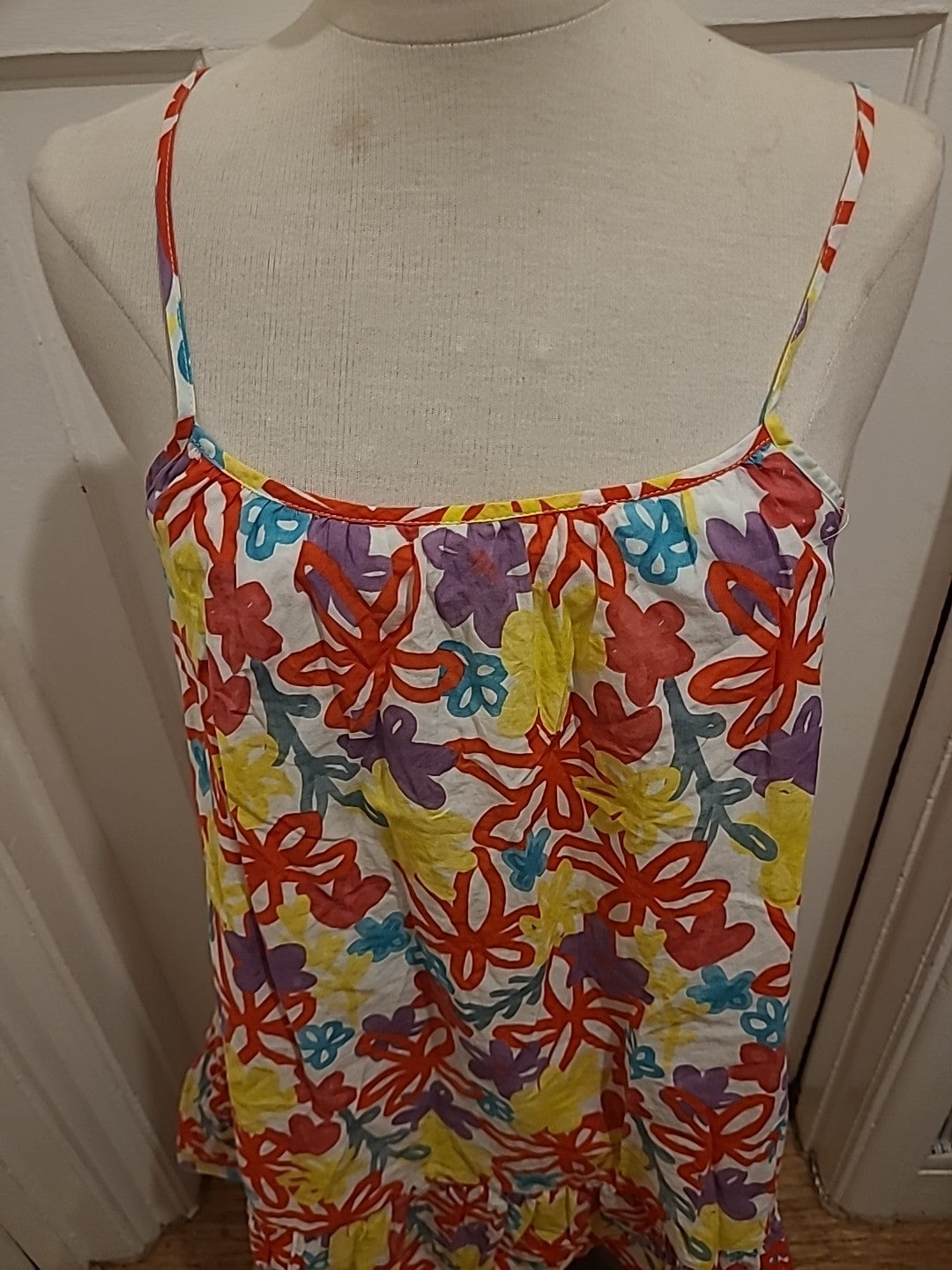 Ladies Primark Size 8 Bright Coloured Sleeveless Dress
