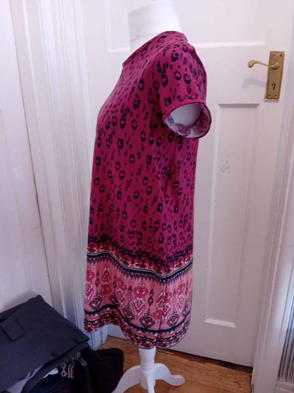 George Large Purple Toned Short Sleeve T-shirt Dress