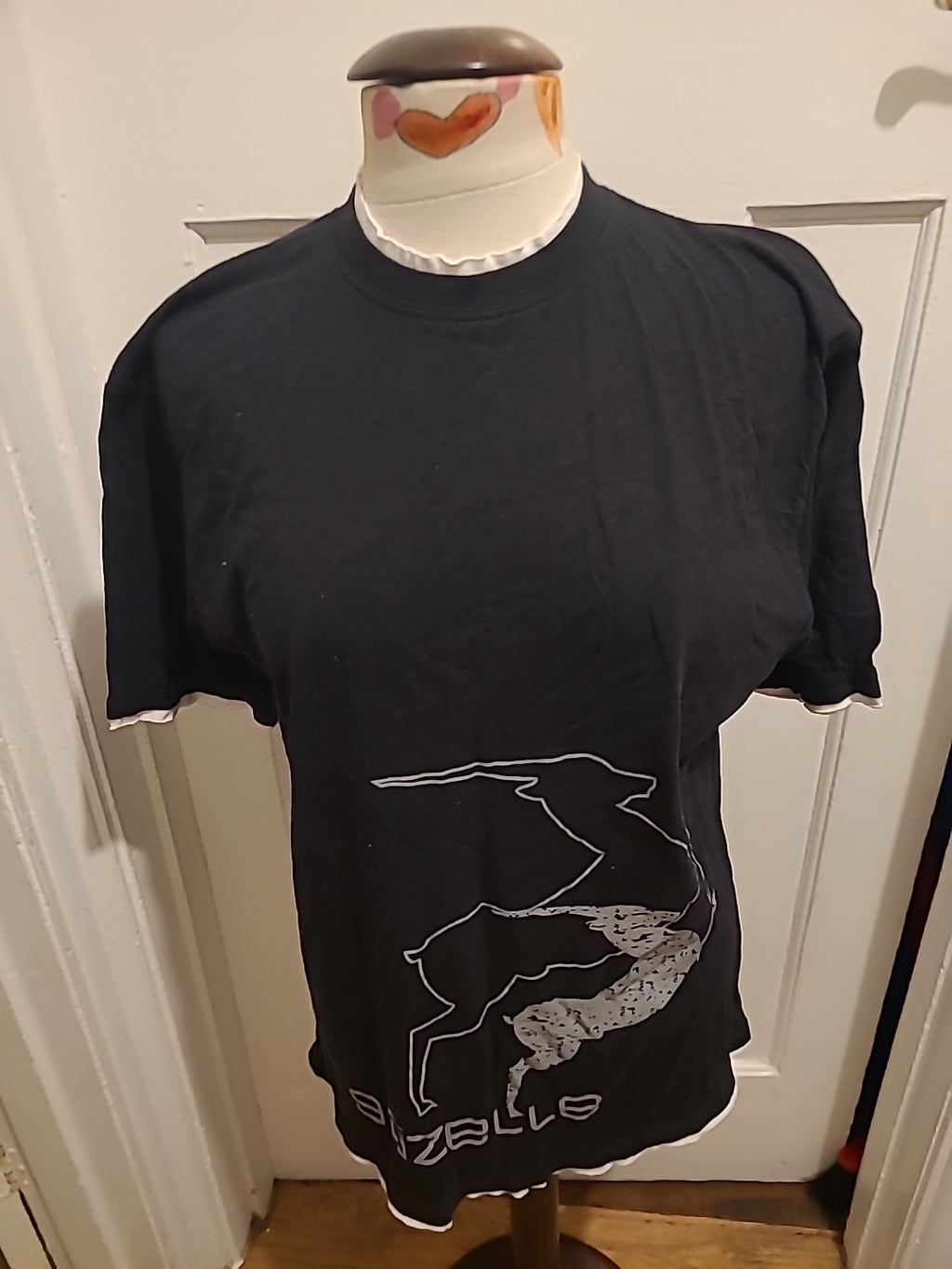 Mens Size Large Black Printed Short Sleeved Tshirt