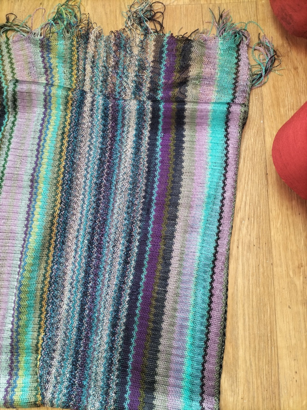 Ladies Multi Coloured Striped Scarf