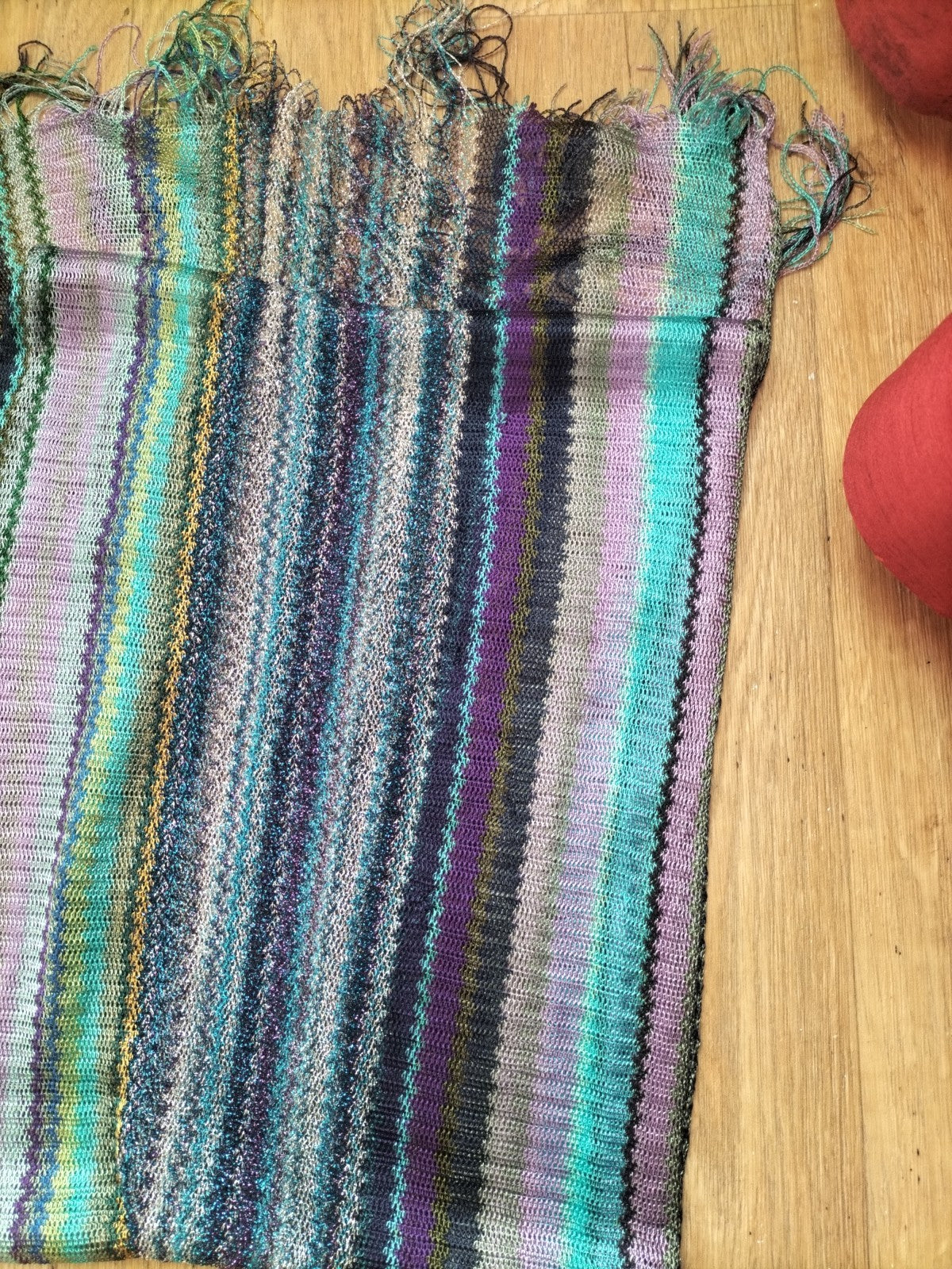 Ladies Multi Coloured Striped Scarf