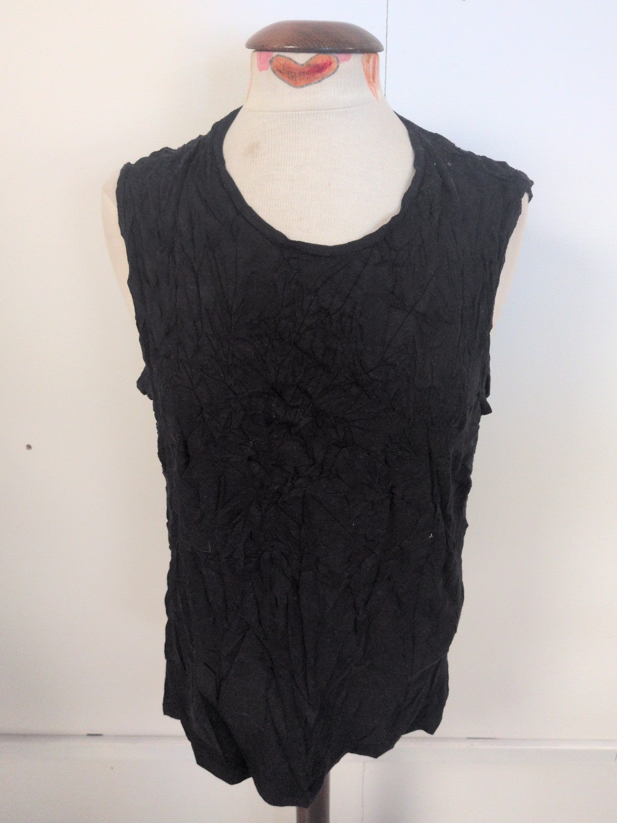 Ladies Marks And Spencer MW Size Large Black Sleeveless Tank Vest T-shirt