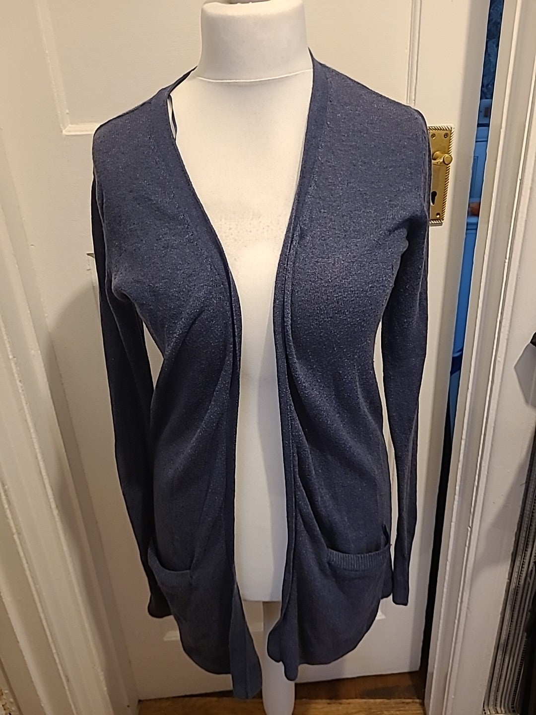 Ladies Fatface Cardigan Size 8 Denim Blue
