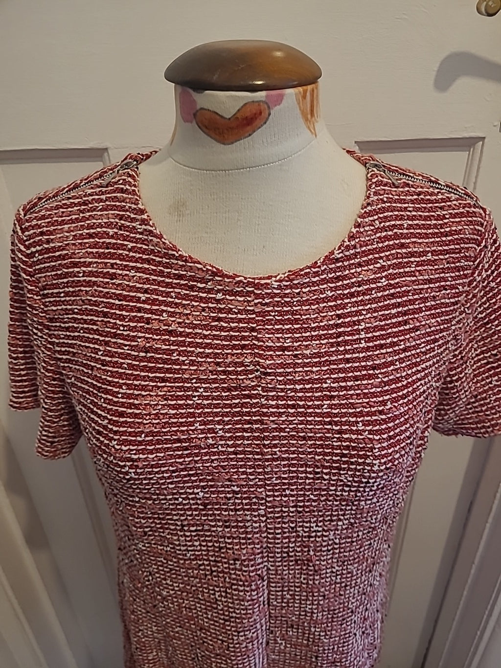 Ladies Warehouse Size 16 Red White Fleck Short Sleeved Tshirt