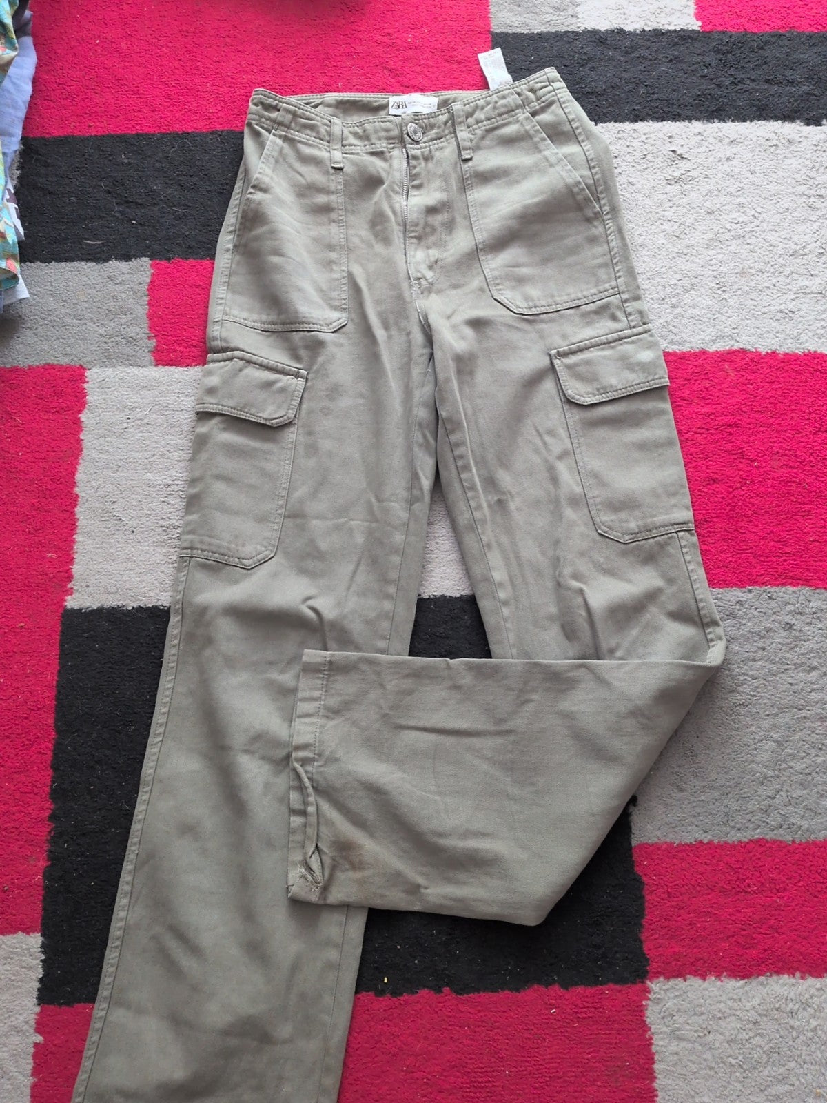 Zara EU 34 Khaki Cargo Trousers