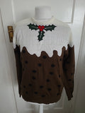 Mens Primark Size Large Christmas Pudding Long Sleeve Jumper