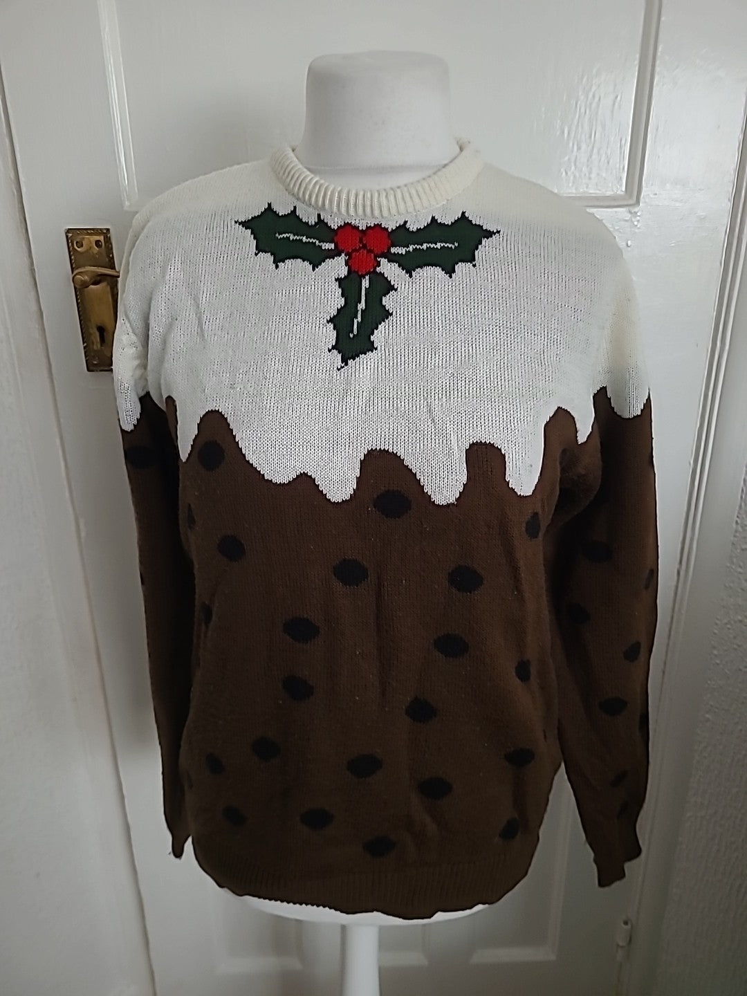 Mens Primark Size Large Christmas Pudding Long Sleeve Jumper