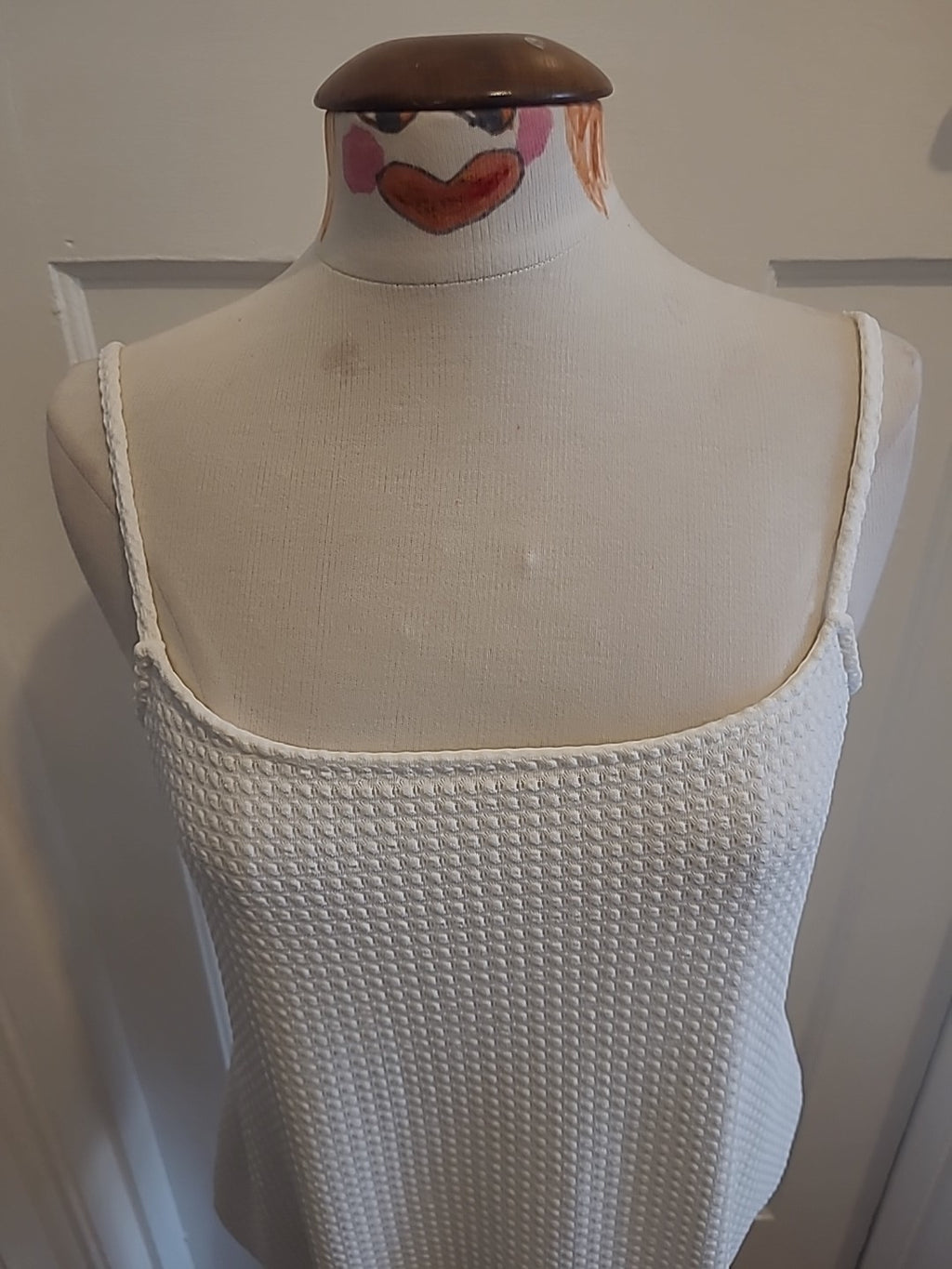 Ladies Divided Size Large White Bobbled Detail Sleeveless Short Dress