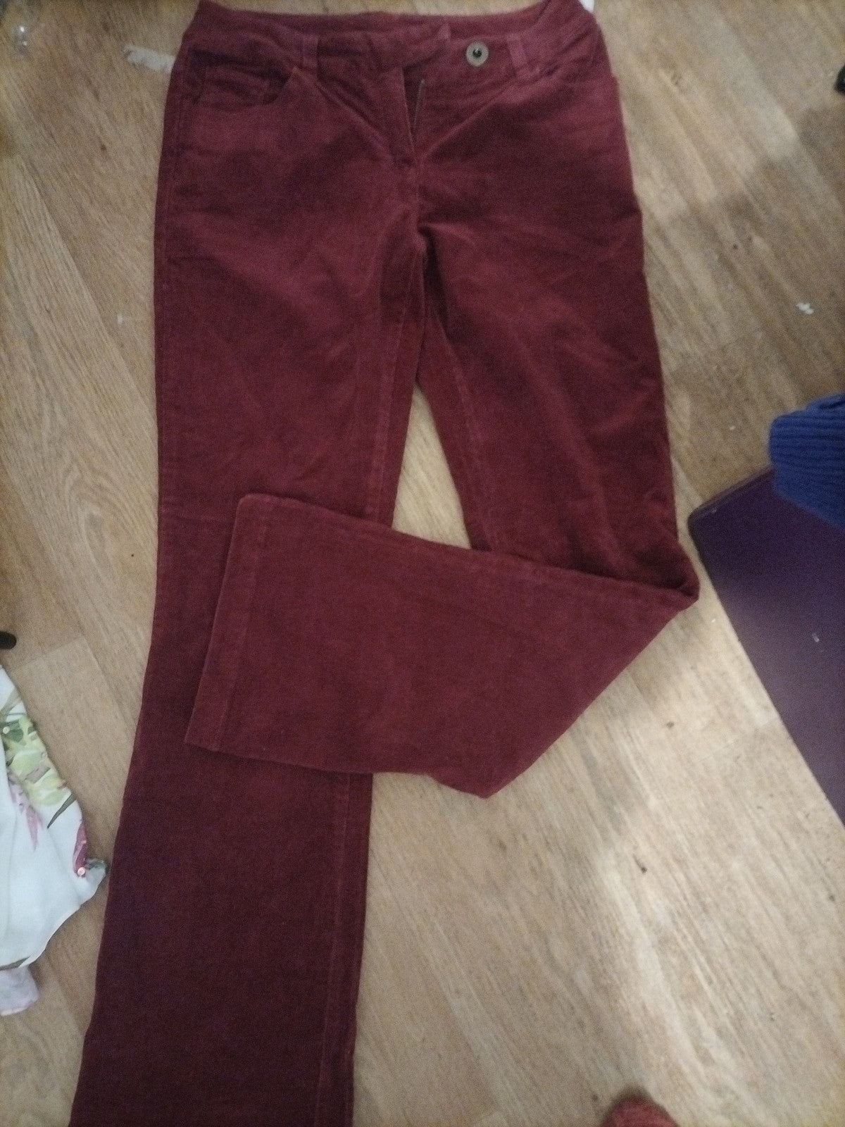 Ladies Kit Size 14 Burgundy Wineslight Stretch Ribbed Trousers