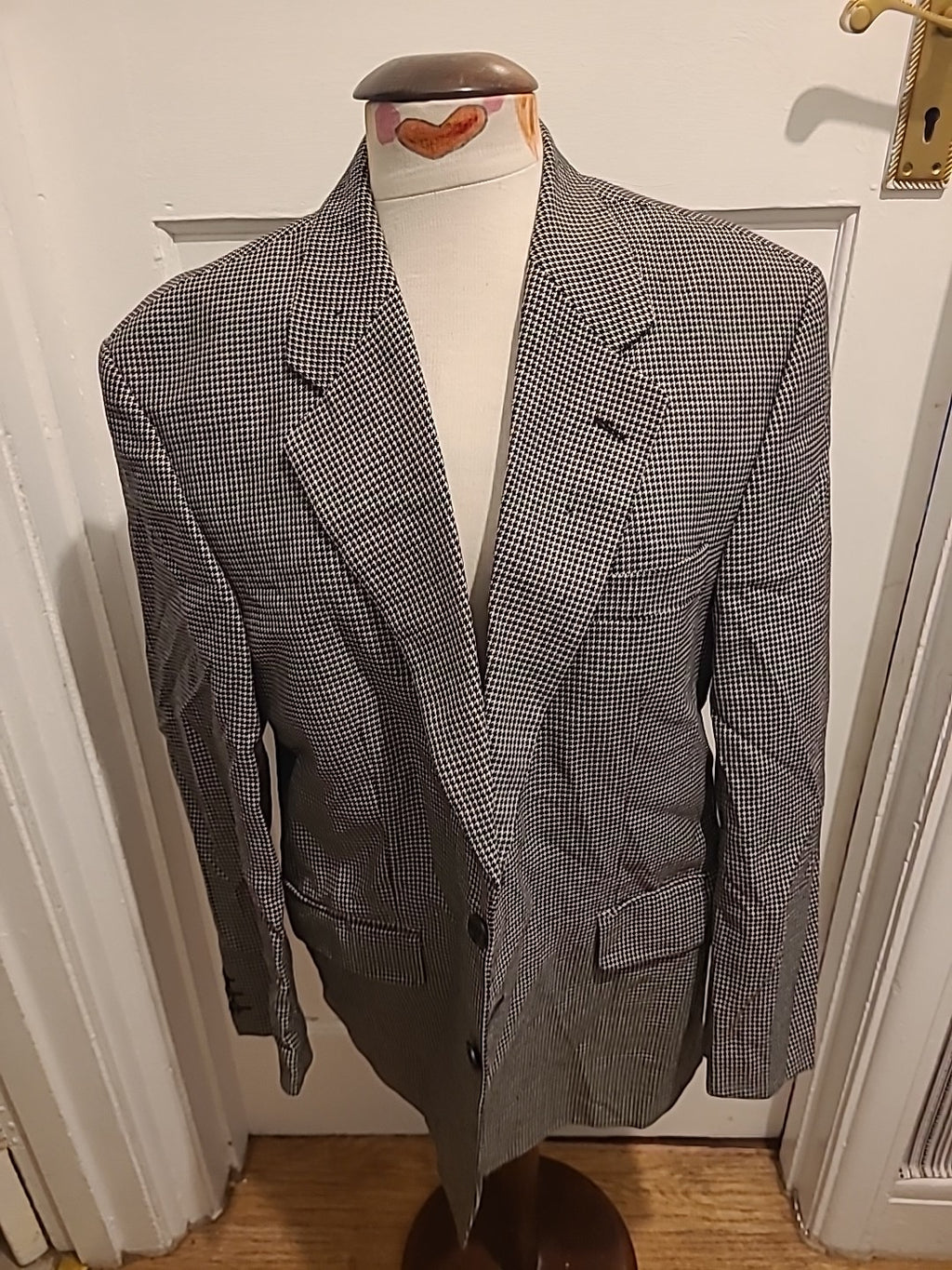 Mens Burton Size 42S Black/Ivory Padded Lined Blazer