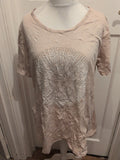 2XL Beige Stud Pattern Short Sleeve T-shirt