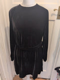 Primark 12-14 Medium Black Suede Feel Long Sleeve Dress