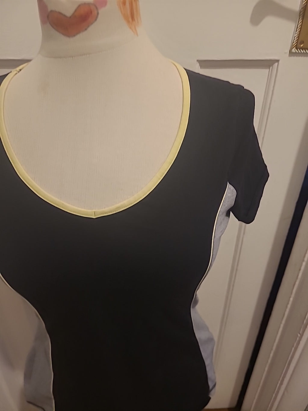 Ladies Marks And Spencer Fitness Size 12 Black Grey Short Sleeved Tshirt
