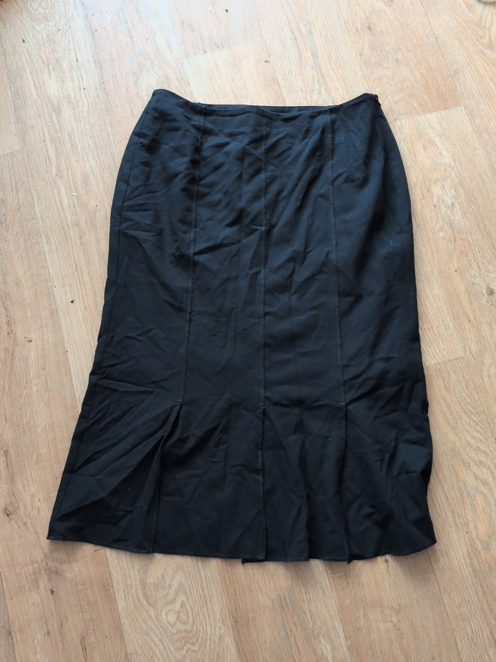 Ladies Marks And Spencers Size 12 Black 27 Inch Slight Flare Skirt