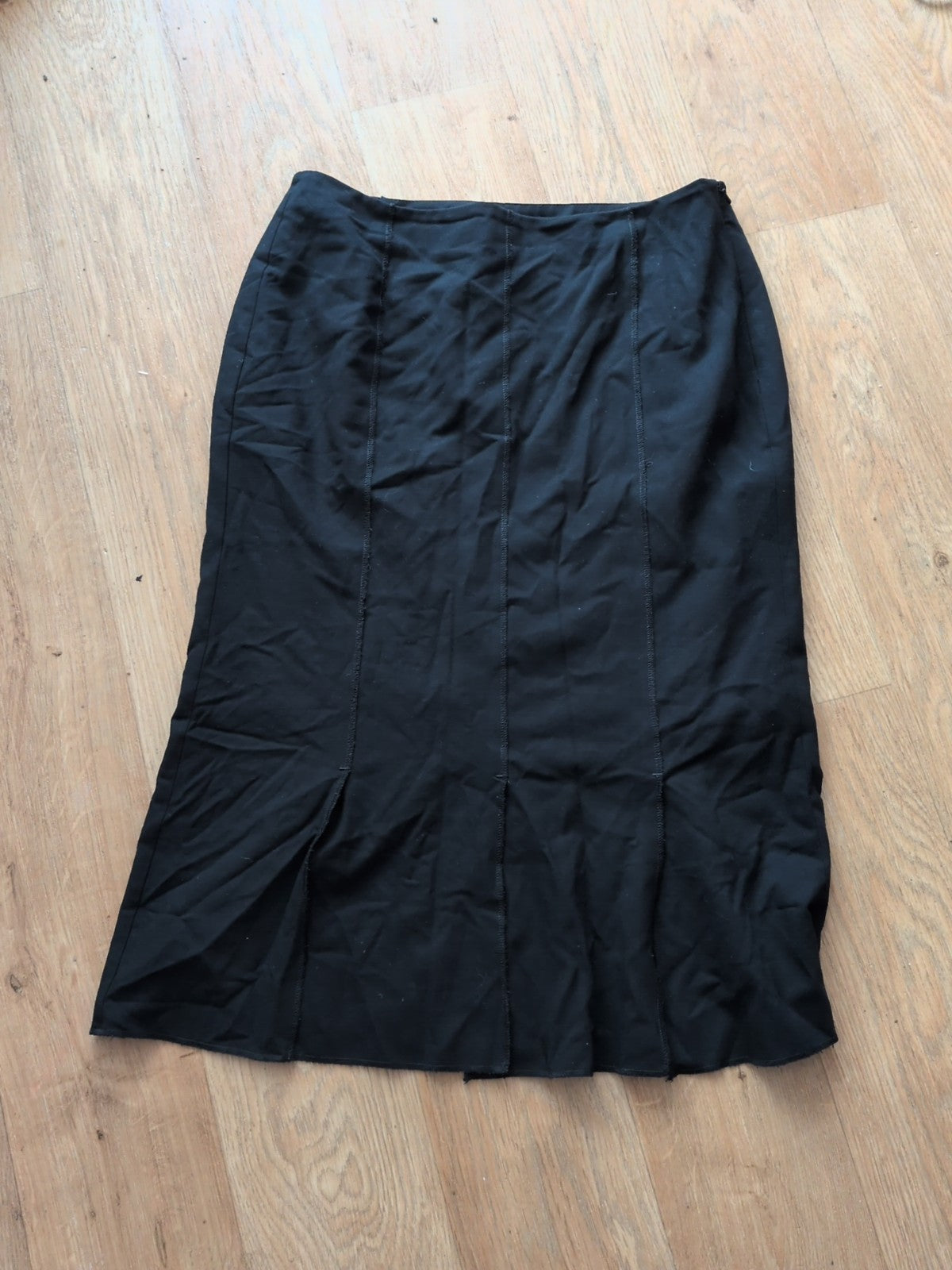 Ladies Marks And Spencers Size 12 Black 27 Inch Slight Flare Skirt
