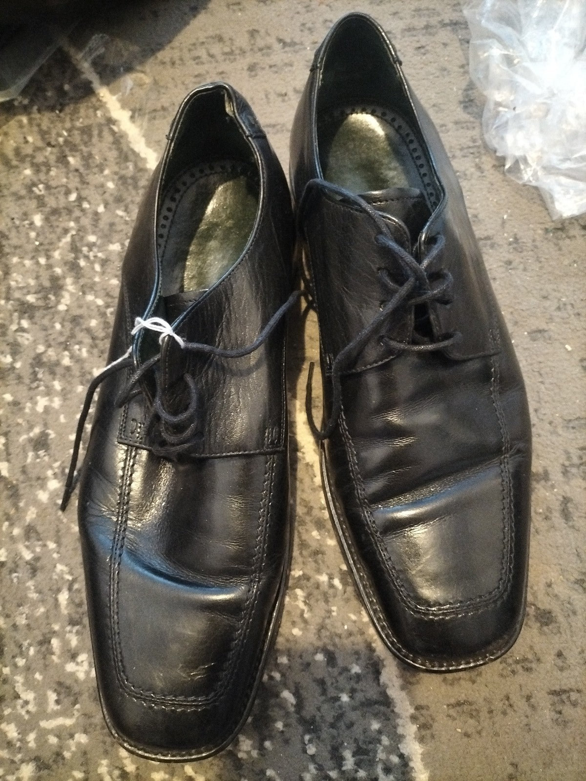 Mens Real Leather Back Smart Shoes Tie Up Size 8.5