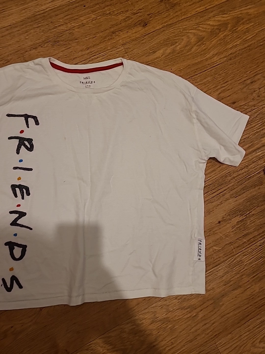 Girls M&S Age 15-16 Years White Friends Pyjama Top