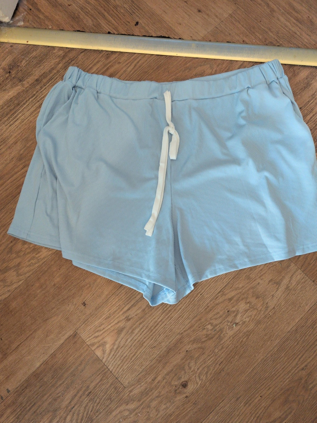 Shein Curve 4XL Pale Blue Elasticated Shorts With Drawstring