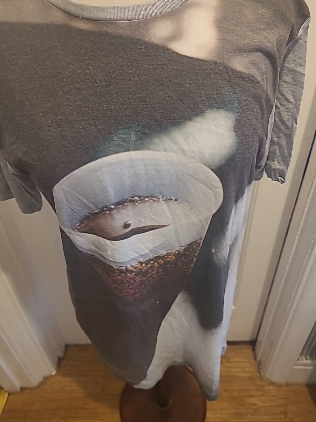 Mens Flatspot Size Large Grey Image Printed Short Sleeved Tshirt