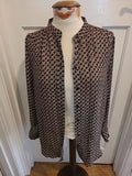 Ladies H&M Size 8 Black/Brown And Beige Patterned Buttoned Blouse