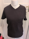 Hawkshead Medium Black Short Sleeve V Neck Top