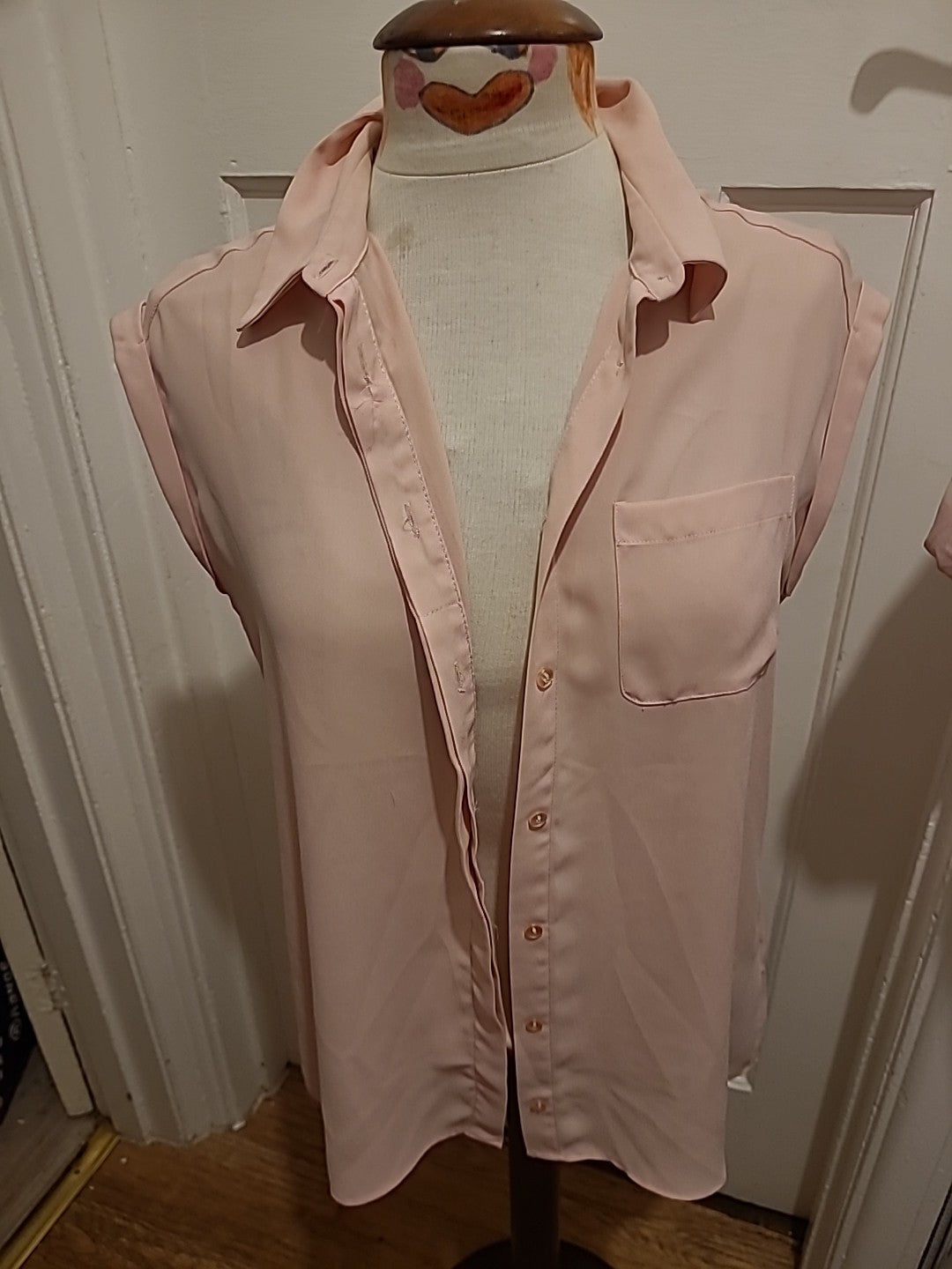 Ladies Primark Size 12 Baby Pink Sleeveless Blouse