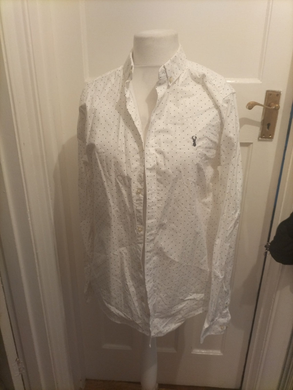 Mens Next Size Large Slim Fit Multi Square Pattern Shirt Long Sleeved