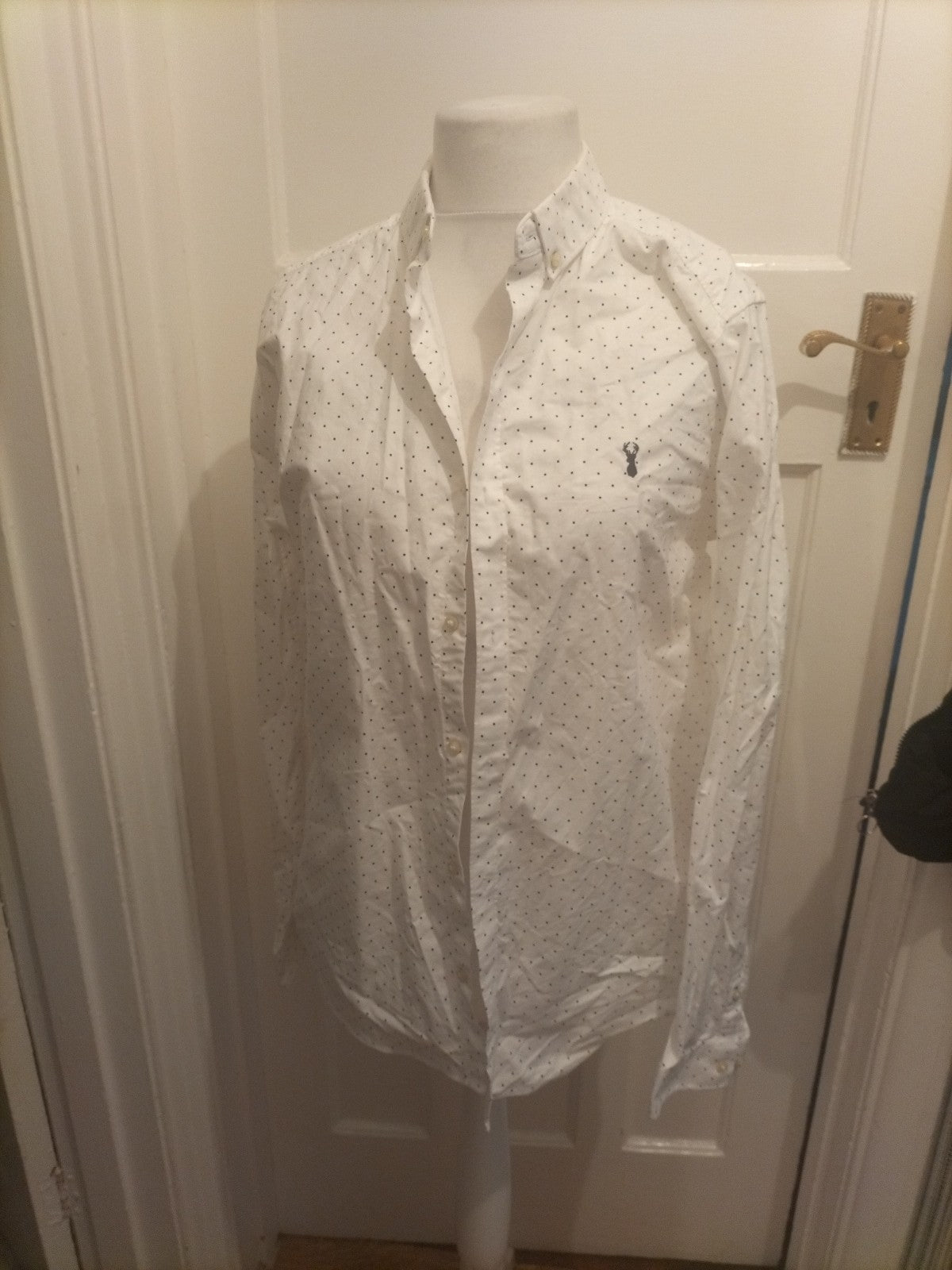 Mens Next Size Large Slim Fit Multi Square Pattern Shirt Long Sleeved