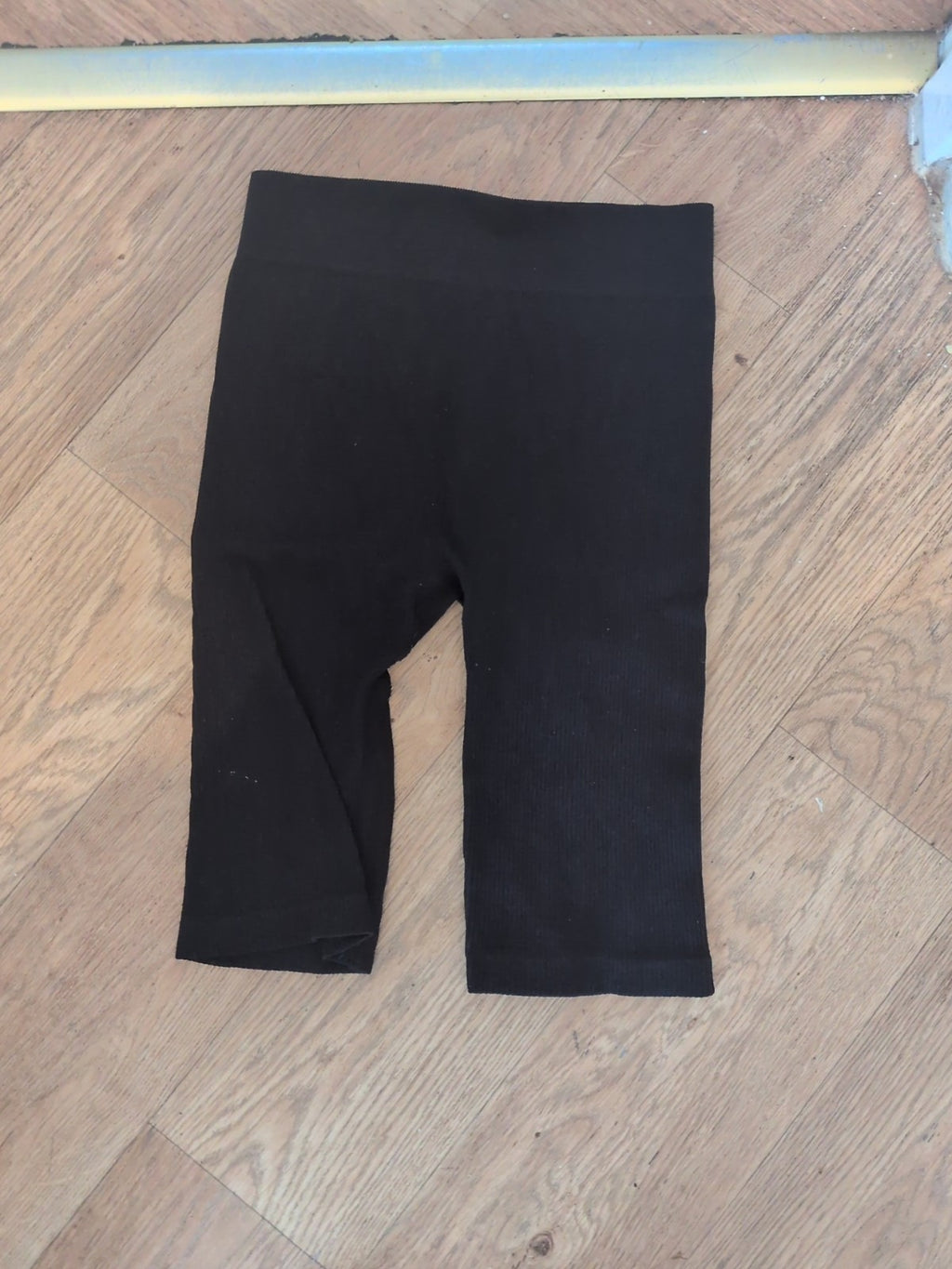 Prettylittlething Small Black Ribbed Compression Shorts