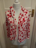 Ladies Tu Size 8 Pink And Red Heart Pyjama Top