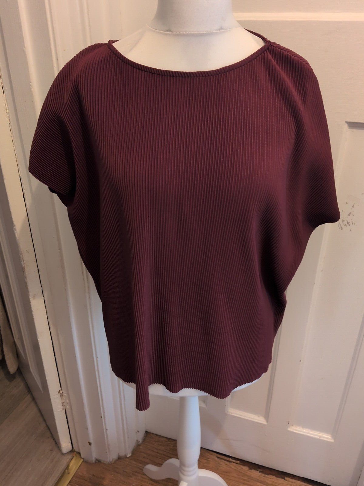 Tu 14 Purple Crinkle Short Sleeve Blouse