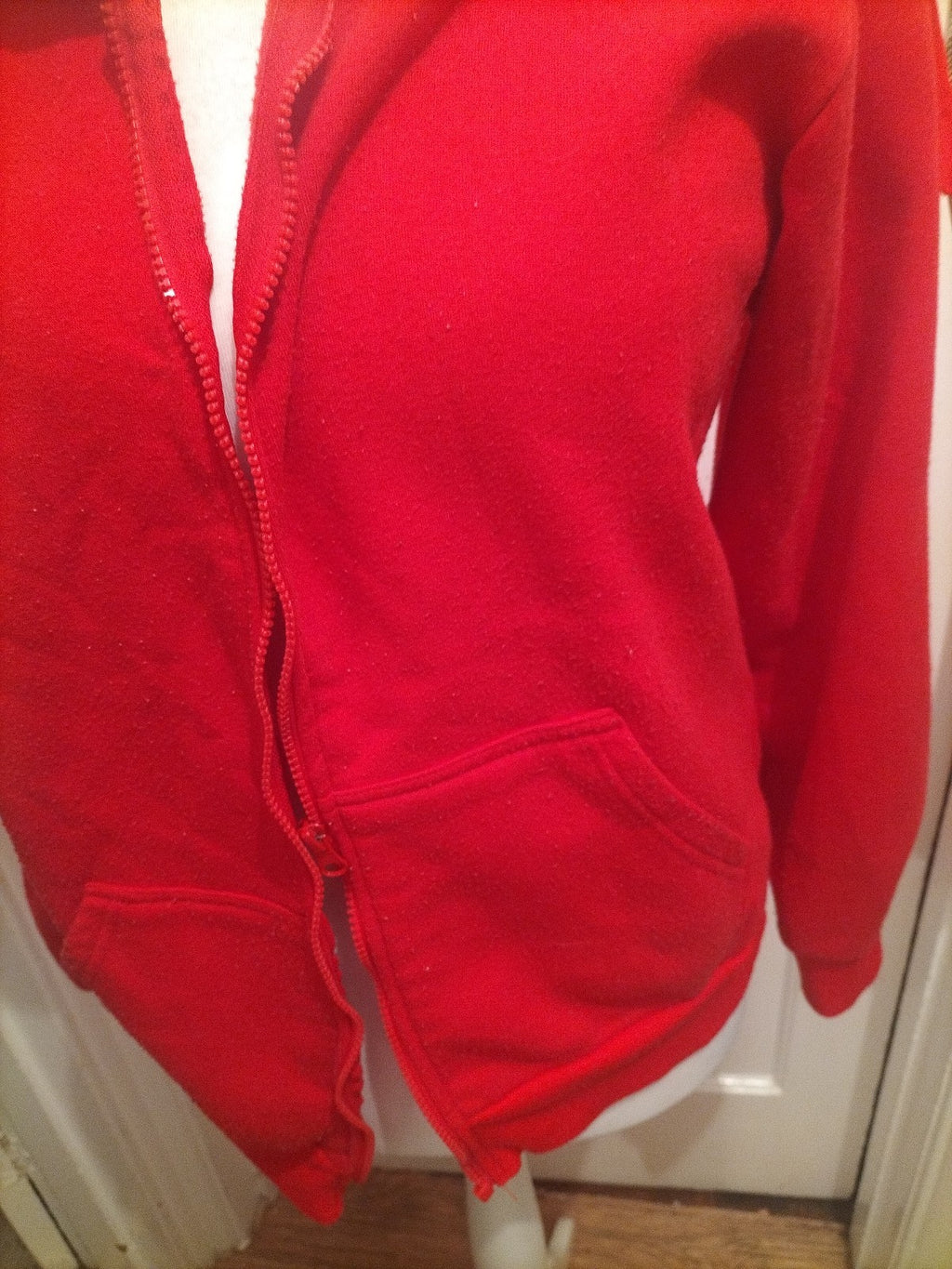 Mens Y.F.L Size 3XL Red Full Zip Hoodie Heavy Bobbling