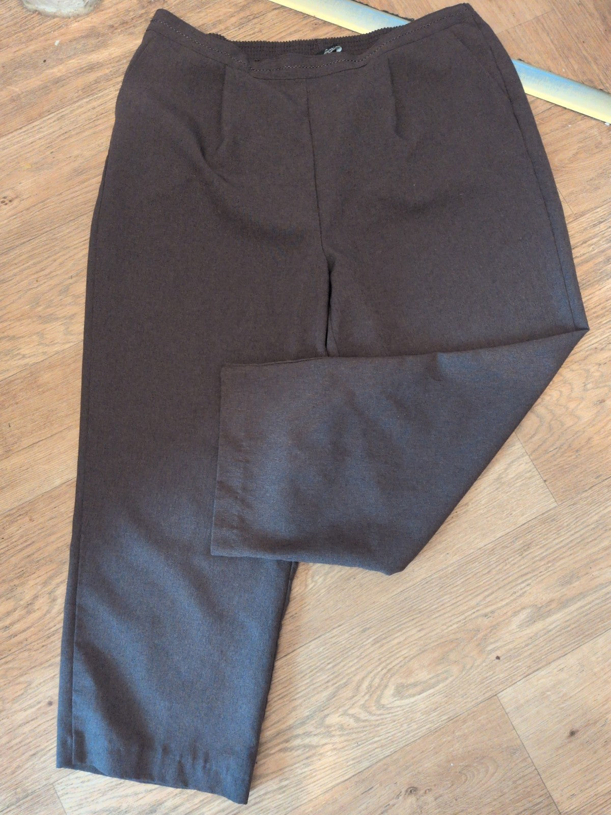BM Causal 18 Dark Brown Elasticated Trousers(Looks Ankle)