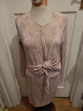 Ladies M&S Collection Size 12 Pale Pink And Black Long Sleeved Dress With...