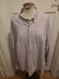 Mens Hawkshead Size 2XL Purple/White Striped Long Sleeved Shirt