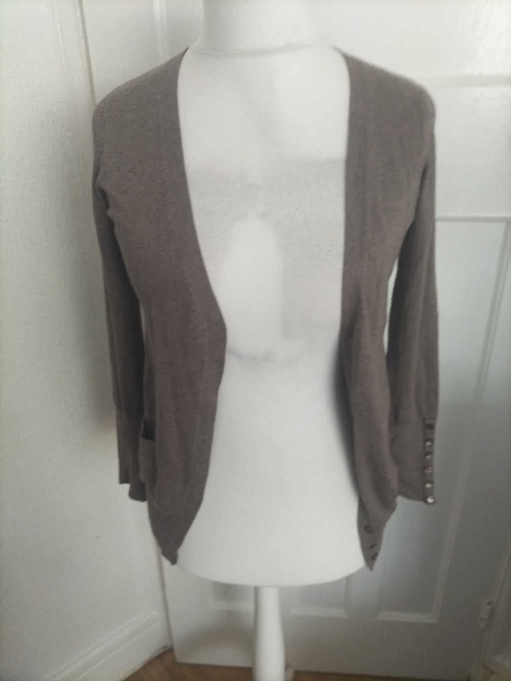 Ladies Zara Size M Brown Buttoned Cardigan