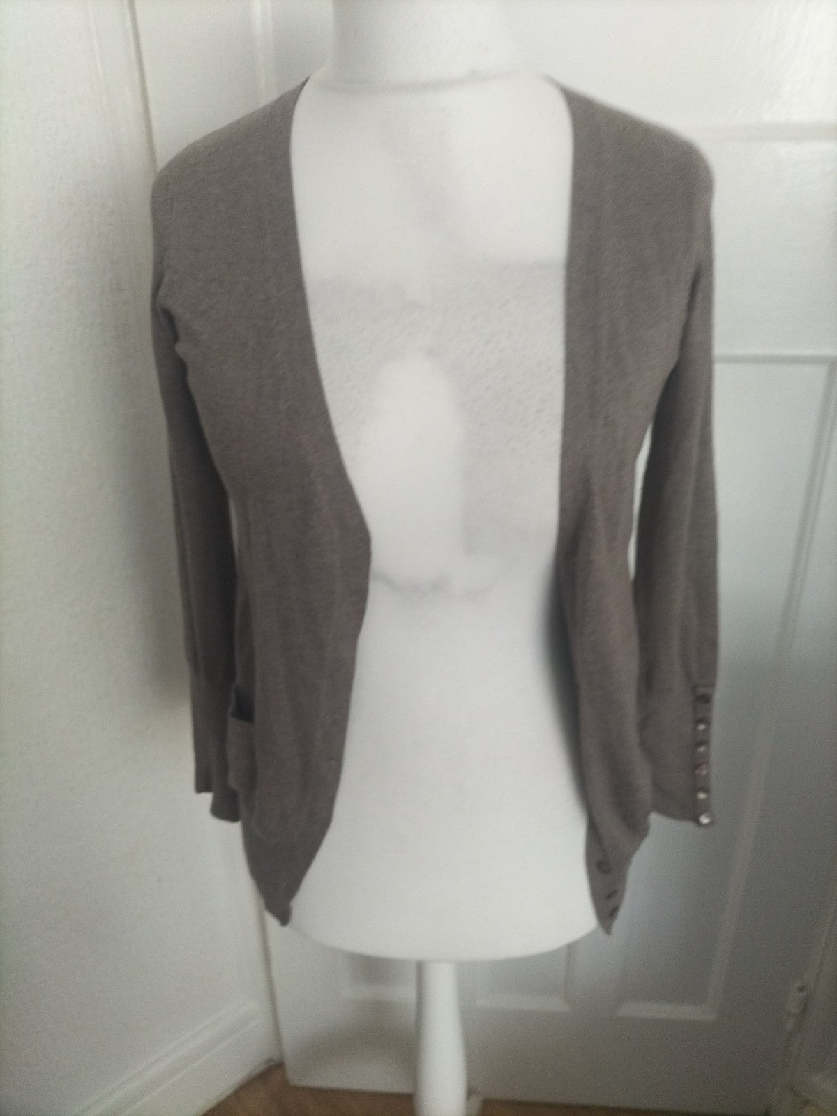 Ladies Zara Size M Brown Buttoned Cardigan