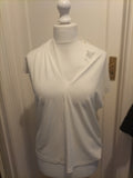 Ladies H&M Size Medium White V Neck Short Sleeved Blouse
