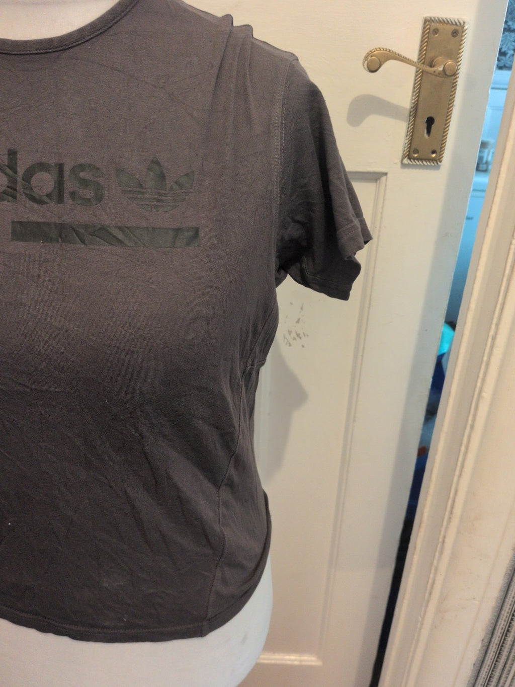 Adidas 11-12 Years Dark Grey Print Short Sleeve T-shirt