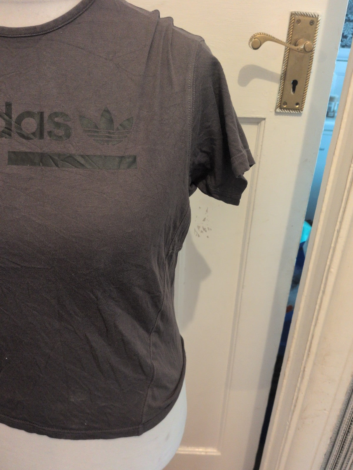 Adidas 11-12 Years Dark Grey Print Short Sleeve T-shirt