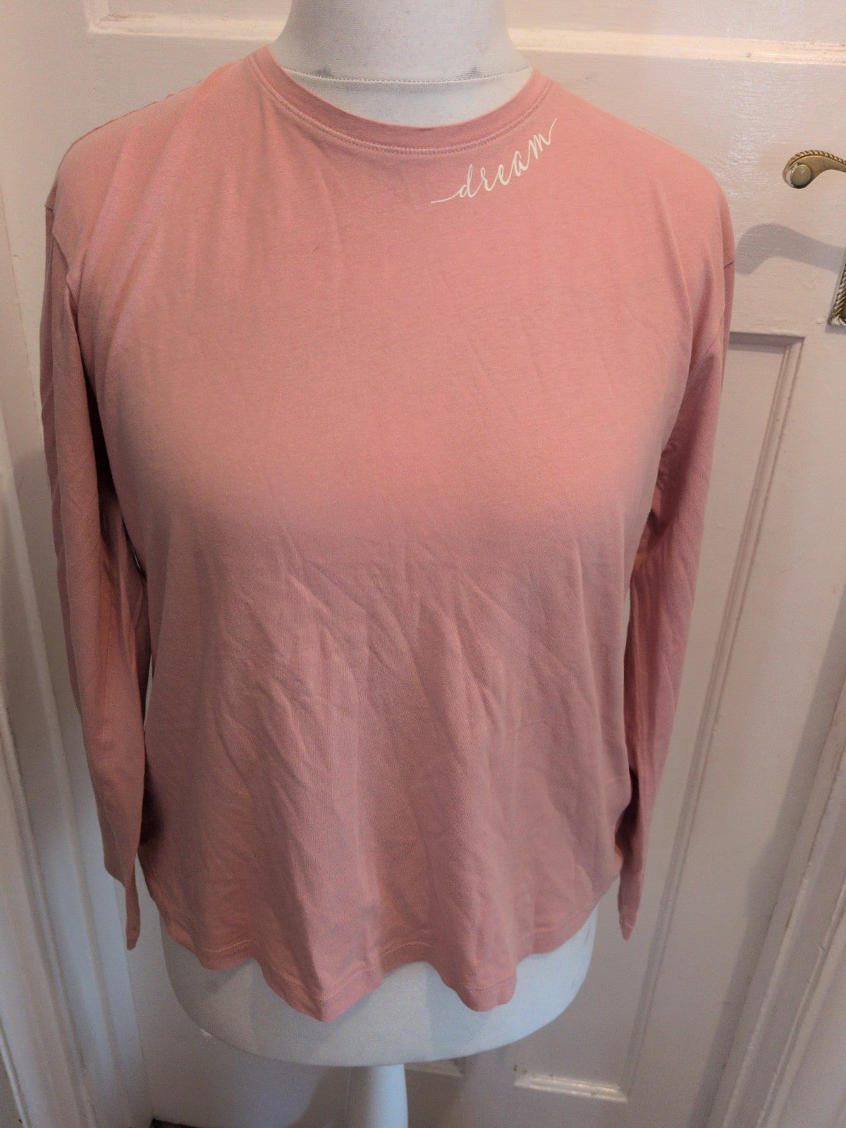 M&S Medium Pink Dream Print Long Sleeve Pyjama Top