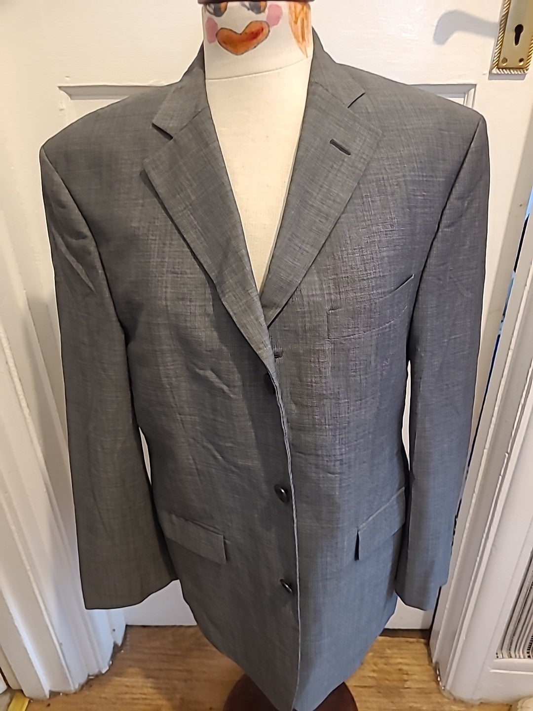 Mens Marks And Spencer Size 40 Short Italian Fabric Blazer Grey