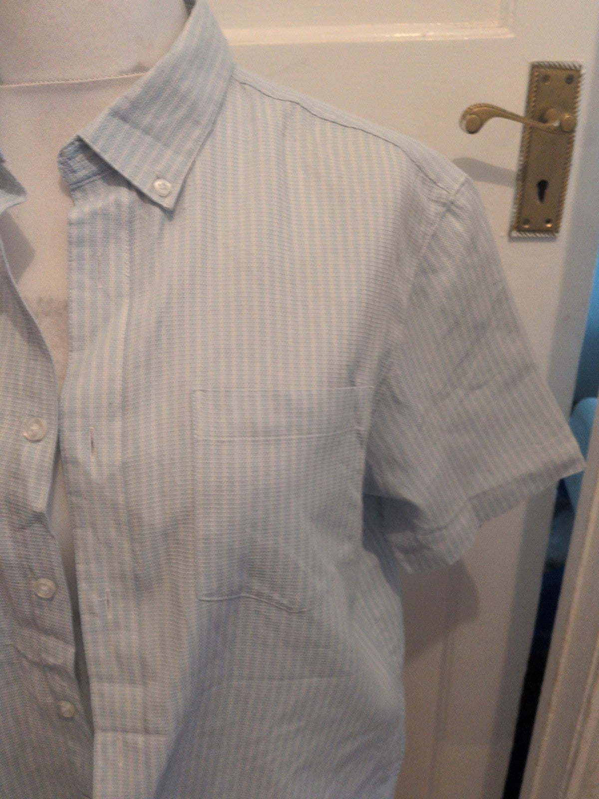 The Collection Debenhams Large Pale Blue Tailored Fit Short Sleeve Shirt