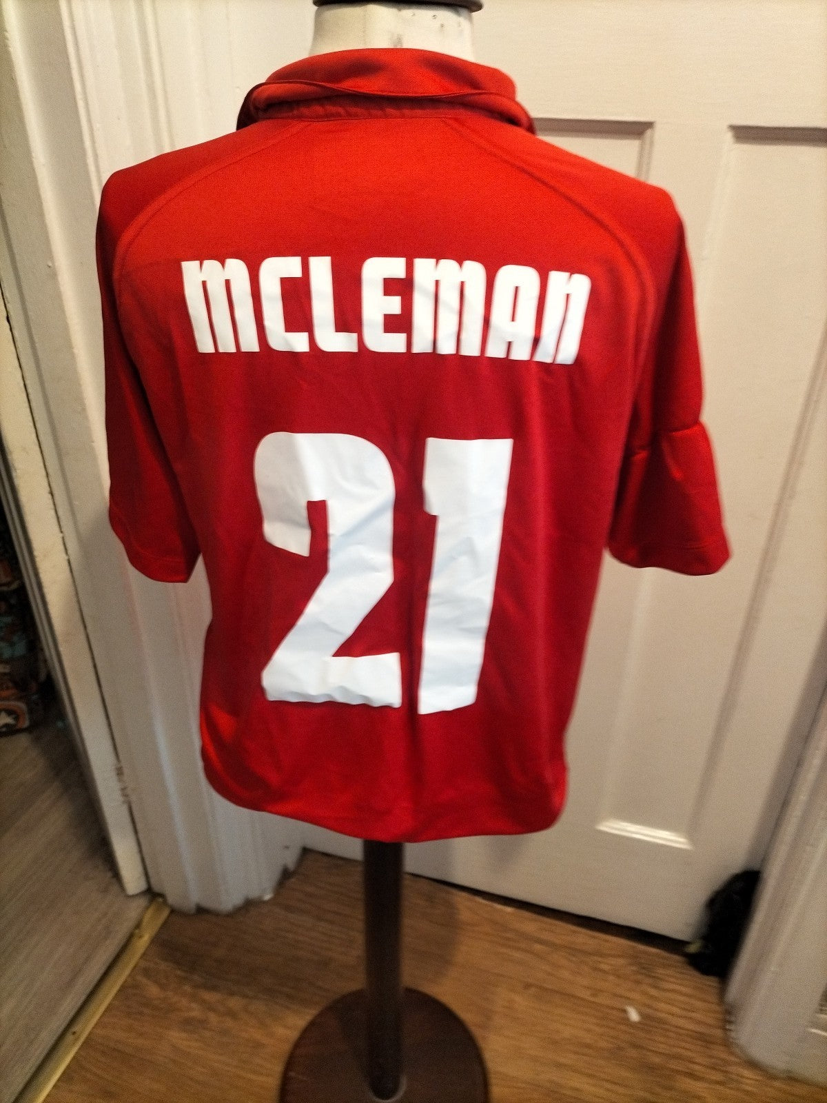 Brand New Mens Size Large Red England Tshirt(Mcleman On Back)