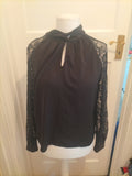 Shein Large Black Lace Sleeve Blouse