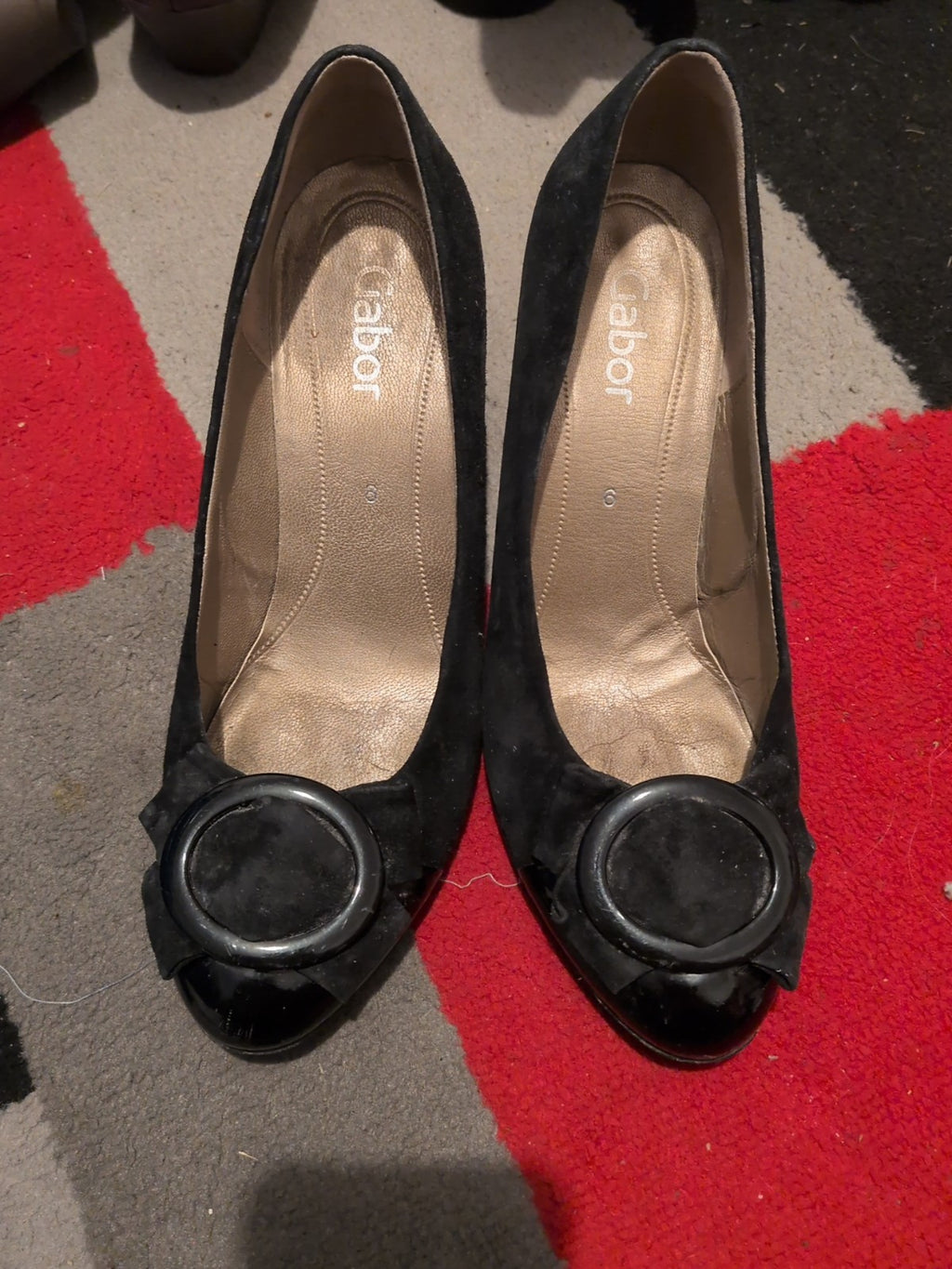 Gabor 6 Black Close Toe Heels