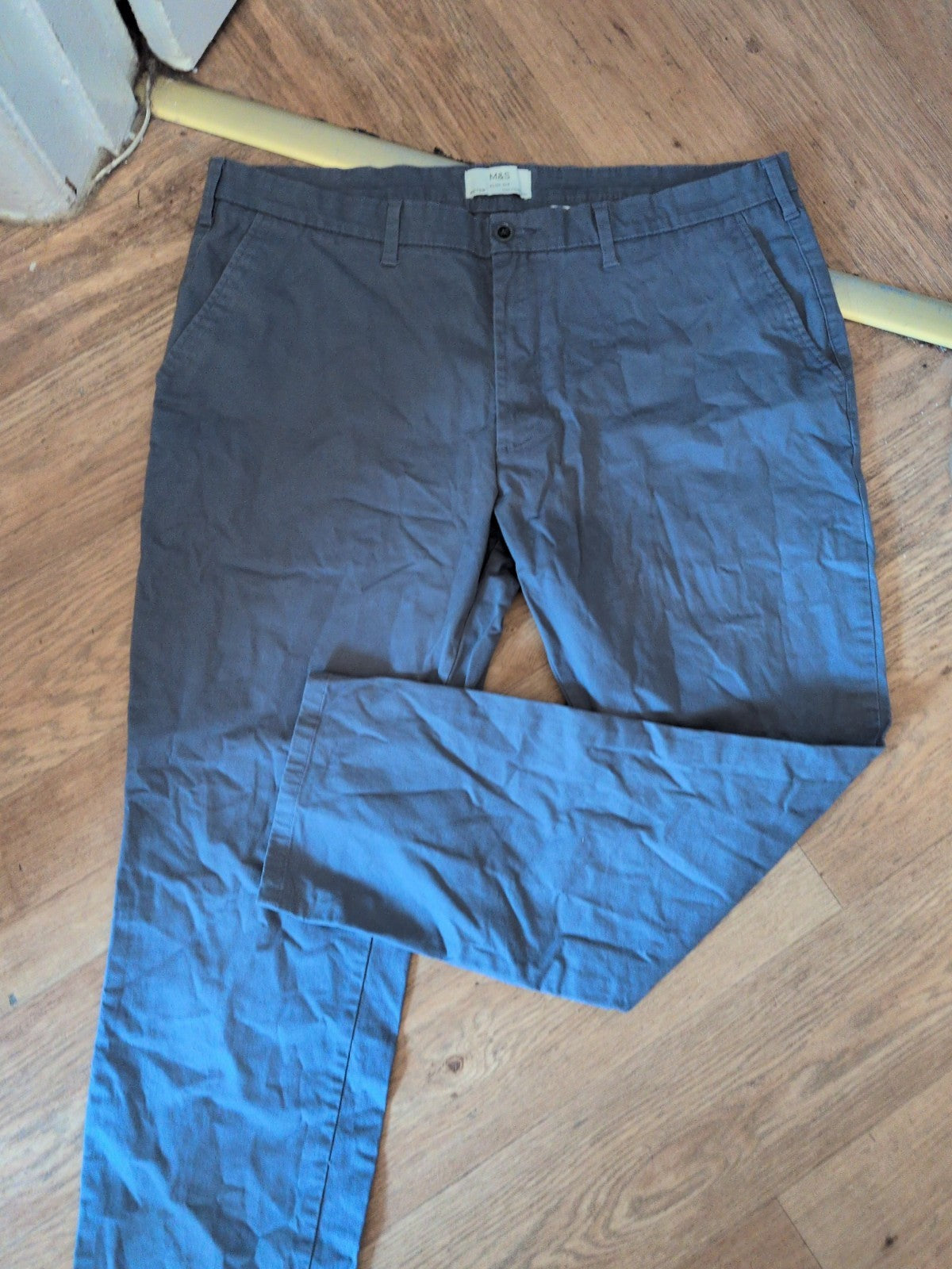 M&S Slim Fit 40/29" Light Blue Trousers Chino