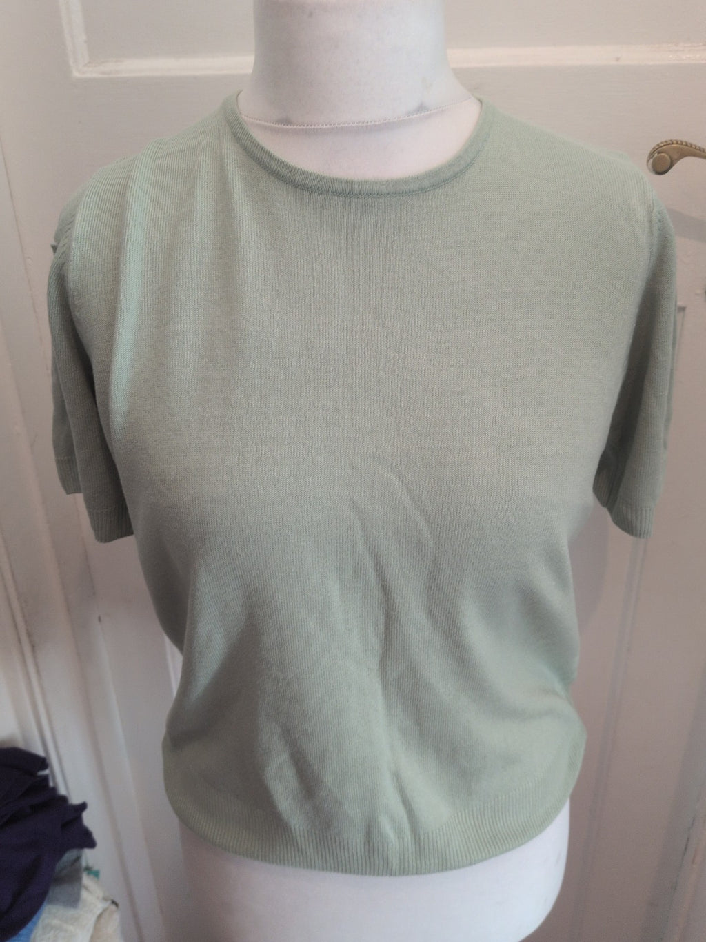 Marks And Spencer 14 Pistachio Short Sleeve Jumper
